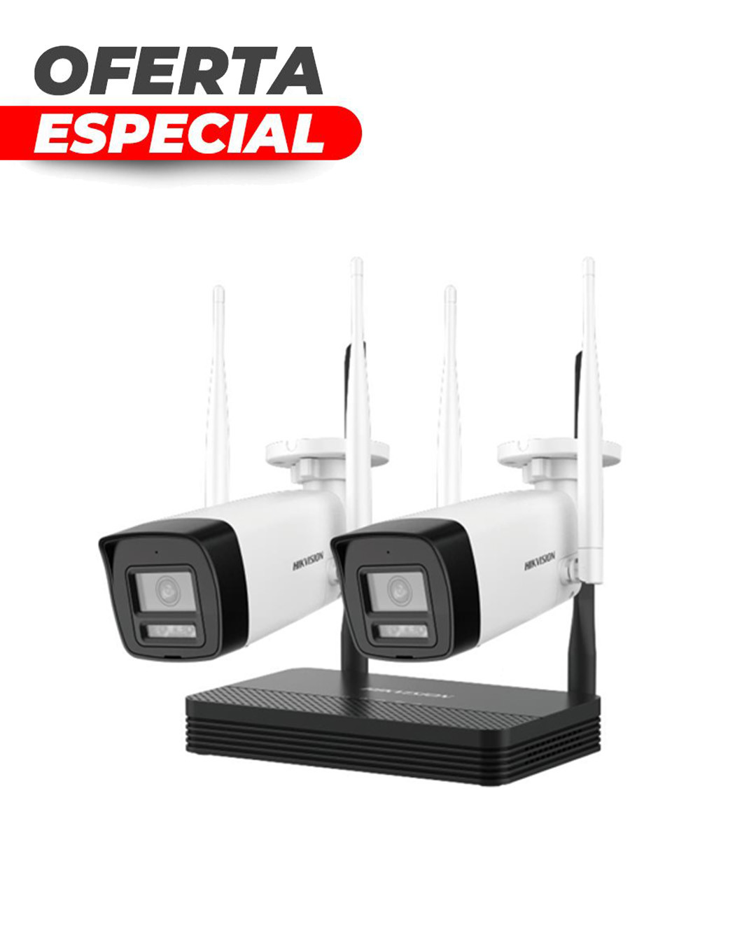 Kit NVR + 2 Cámaras Bullet IP 2MP Wi-Fi NKS422W0H Hikvision
